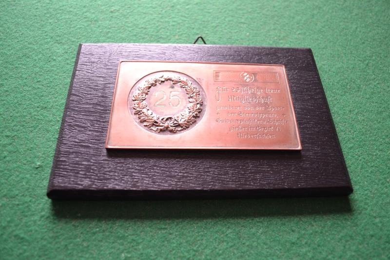 Long Service Plaque.