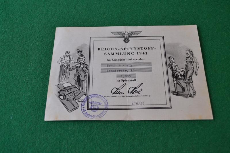 Collection Certificate.