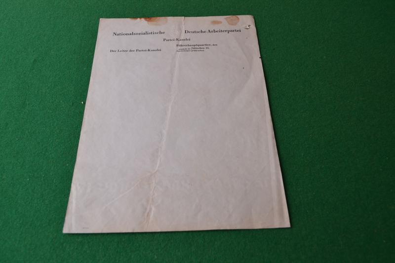 Martin Bormann Note Paper.